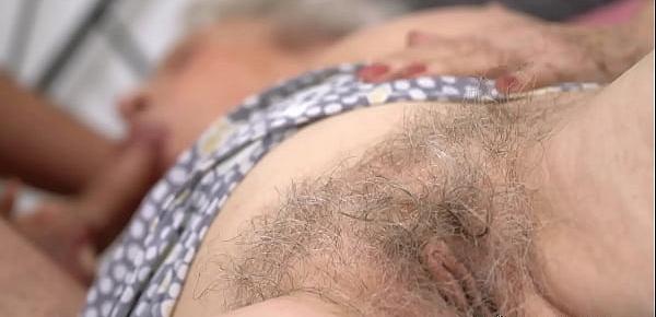  Horny granny Norma B fucked hard after sucking young cock